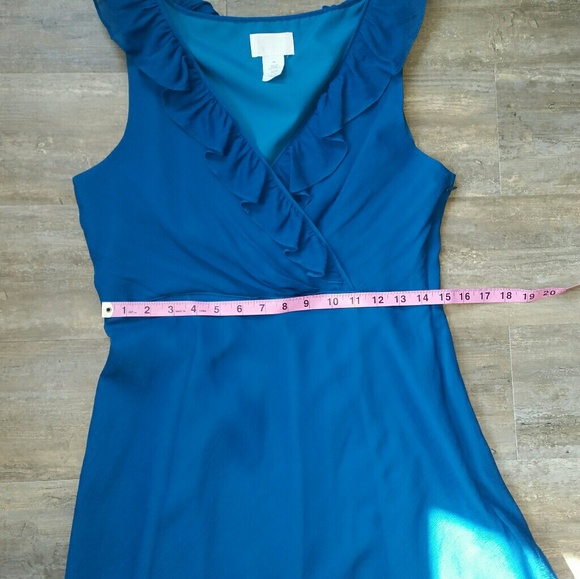 Teal JCrew Macie Dress in Silk Chiffon - Picture 6 of 7